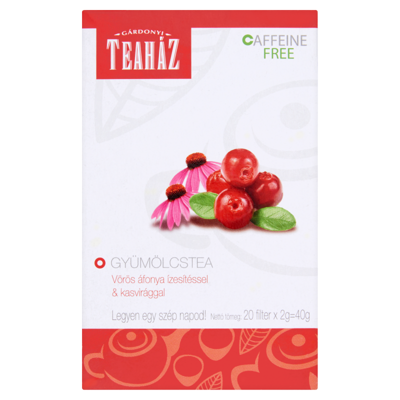 Gárdonyi Teaház 20x2 g filteres vörösáfonya kasvirággal