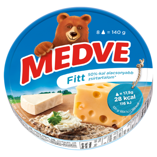 Medve félzsíros, ömlesztett sajt 140 g fitt 8 cikkelyes