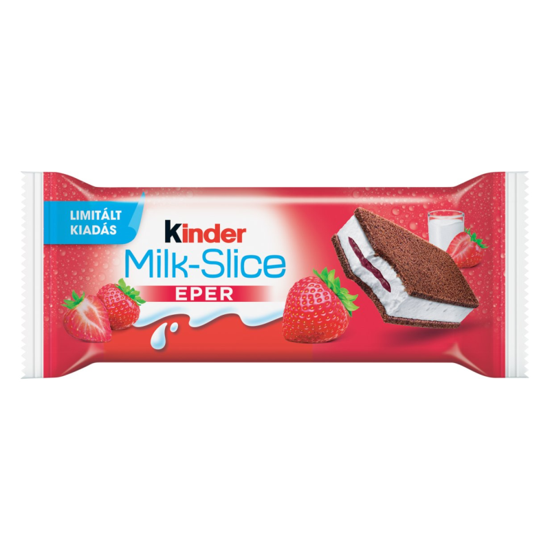 Kinder tejszelet tejes krémmel töltött sütemény 28 g epres