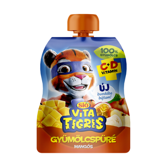 Sió Vitatigris alma alapú gyümölcspüré 100% 90 g mangós
