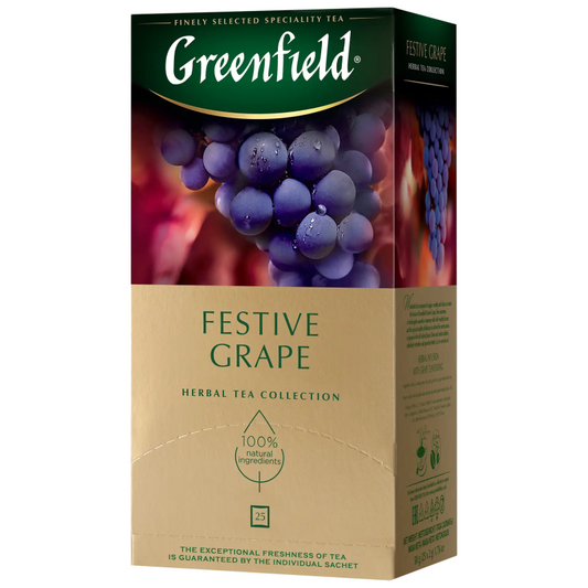 Greenfield herbál tea 25x2 g festive grape
