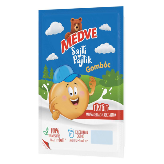 Medve Sajti Pajtik gombóc füstölt mozzarella sajt snack 96 g