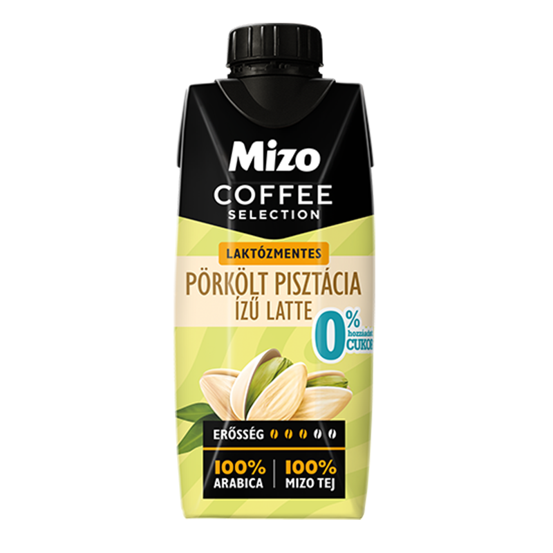 Mizo Coffee Selection pörkölt pisztácia ízű latte 250 ml UHT édesítőszerrel, laktózmentes