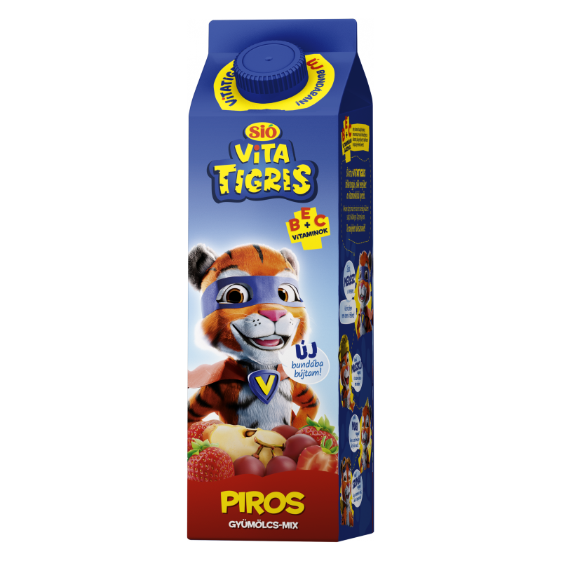 Sió Vitatigris gyümölcsital 1 l piros gyümölcs-mix 20%