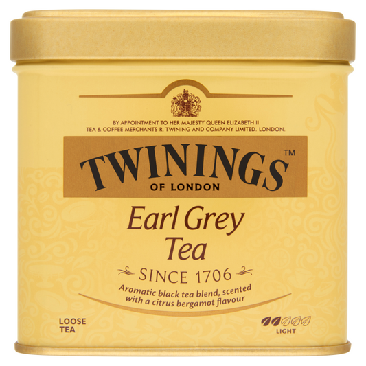 Twinings Earl Grey szálas fekete tea 100 g fémdobozban