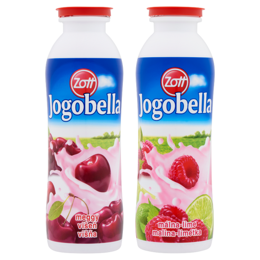 Zott Jogobella élőflórás joghurtital 250 g meggy, málna-lime