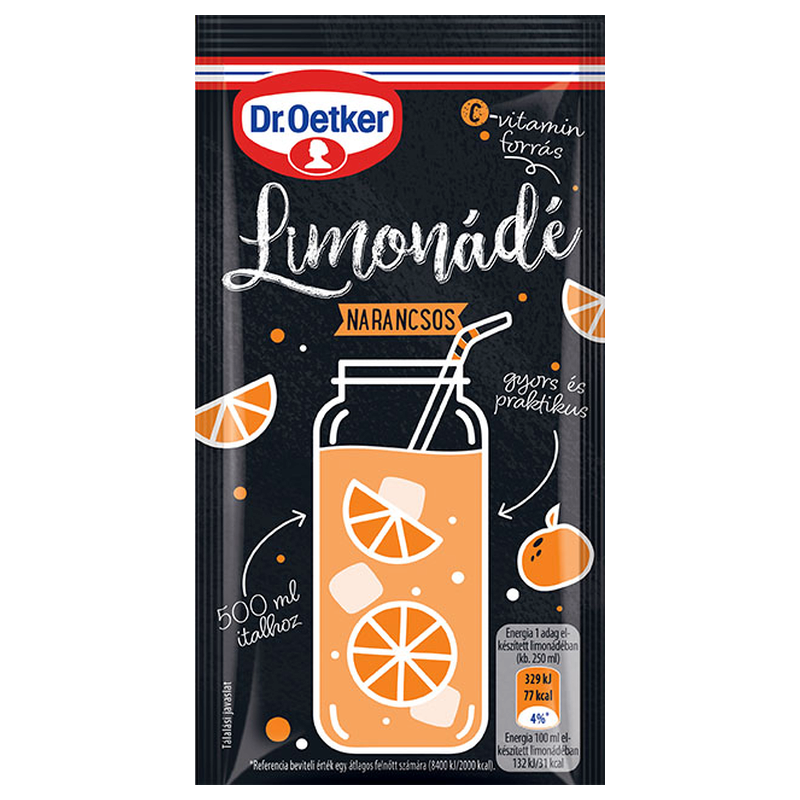 Dr. Oetker Limonádé italpor 40 g narancsos
