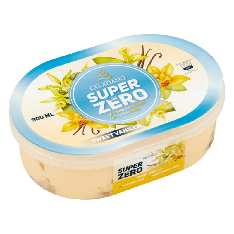 Gelatiamo Super Zero jégkrém 900 ml sweet vanília, laktózmentes