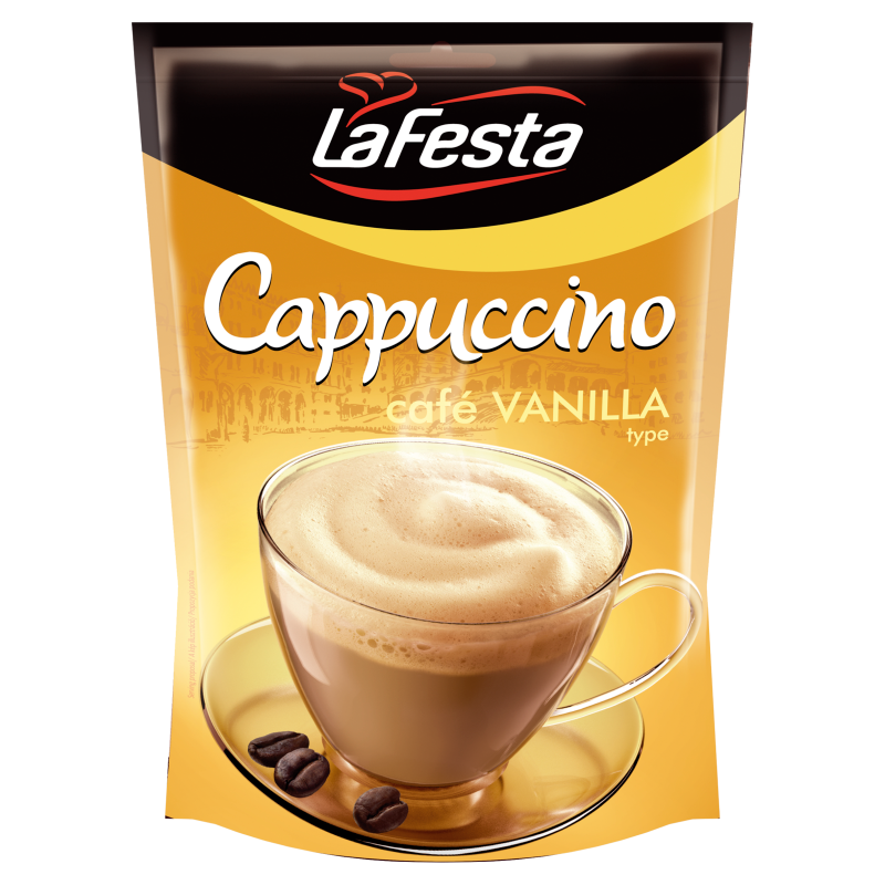 La Festa Cappuccino instant kávéitalpor utántöltő 100 g vanília ízű