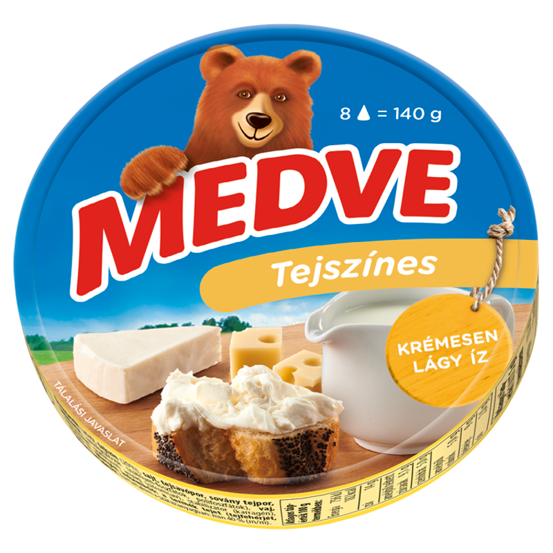 Medve félzsíros, ömlesztett sajt 140 g tejszínes 8 cikkelyes