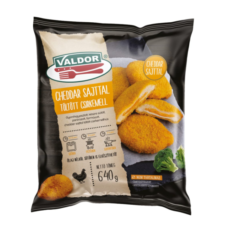 Valdor Cheddar sajttal töltött csirkemell 640 g
