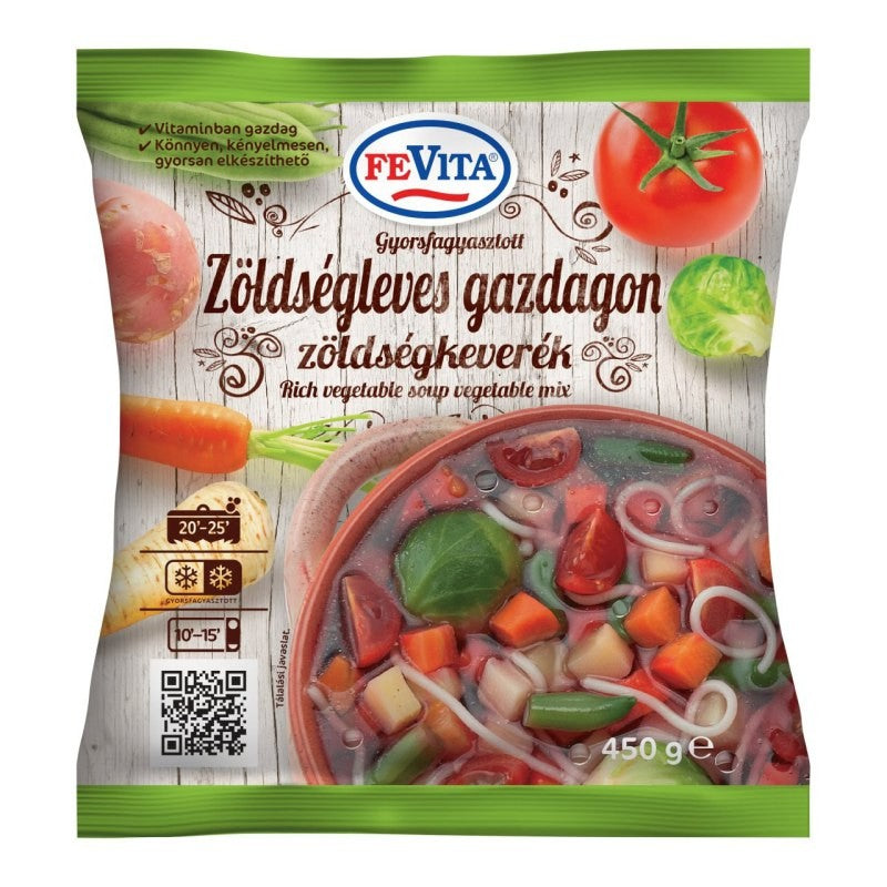 FeVita gyorsfagyasztott zöldségleves gazdagon zöldségkeverék 450 g
