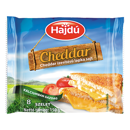 Hajdú Cheddar ízesítésű lapka sajt 150 g
