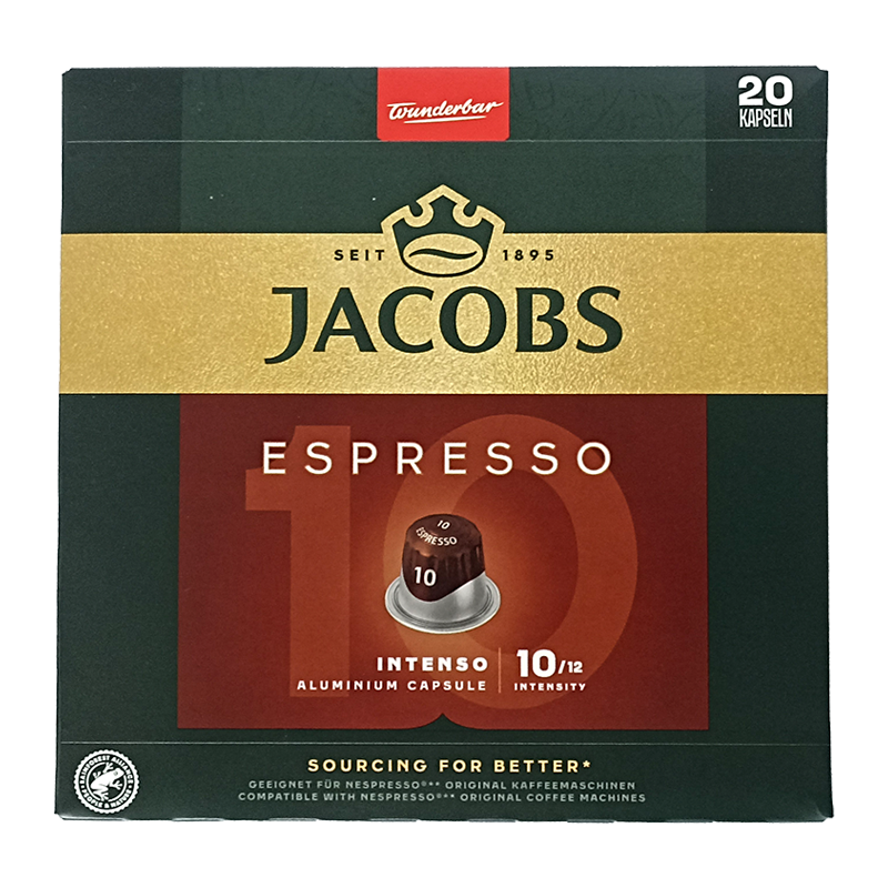 Jacobs Espresso 10 kávékapszula 20 db intenso Nespresso ®kávégép kompatibilis termék
