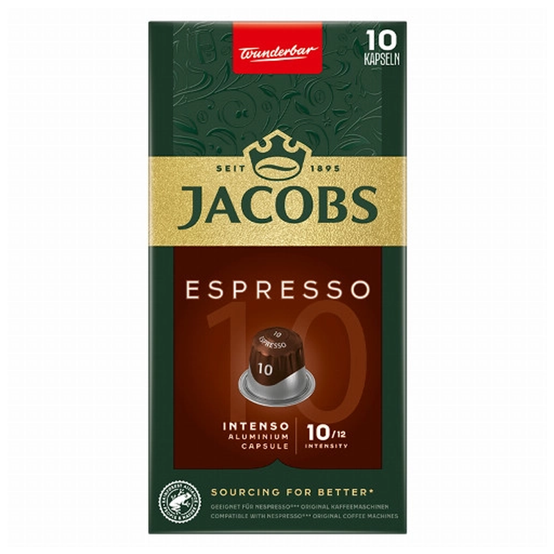 Jacobs Espresso 10 kávékapszula 10 db intenso Nespresso ®kávégép kompatibilis termék