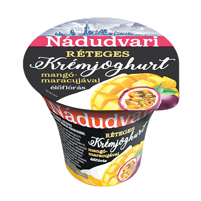 Nádudvari élőflórás réteges krémjoghurt 180 g mangó-maracujával magó-maracuja