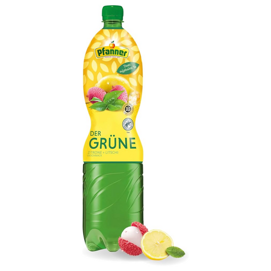 Pfanner zöld tea 1,5 l citrom-licsi ízesítéssel