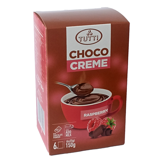 Tutti Chocco Creme forró csokoládé italpor 6x25 g málna ízű